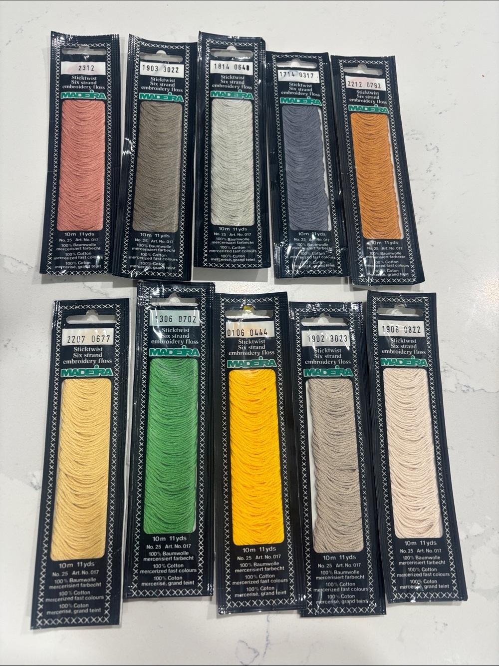 Madeira Embroidery Floss Assorted Colors - Pack of 11